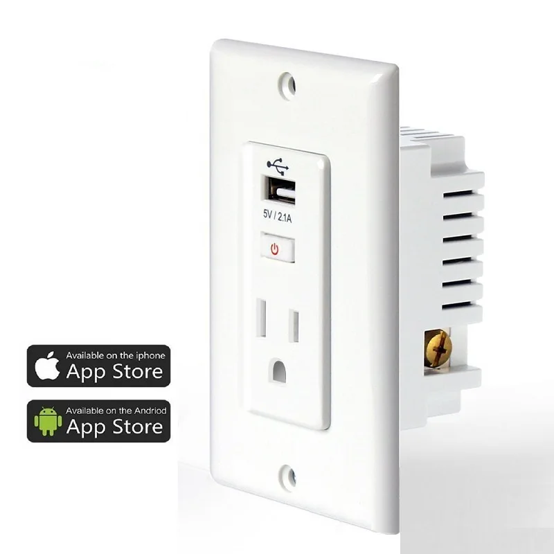 Умный настенный выключатель розетка AC США выход 2USB зарядное устройство порты