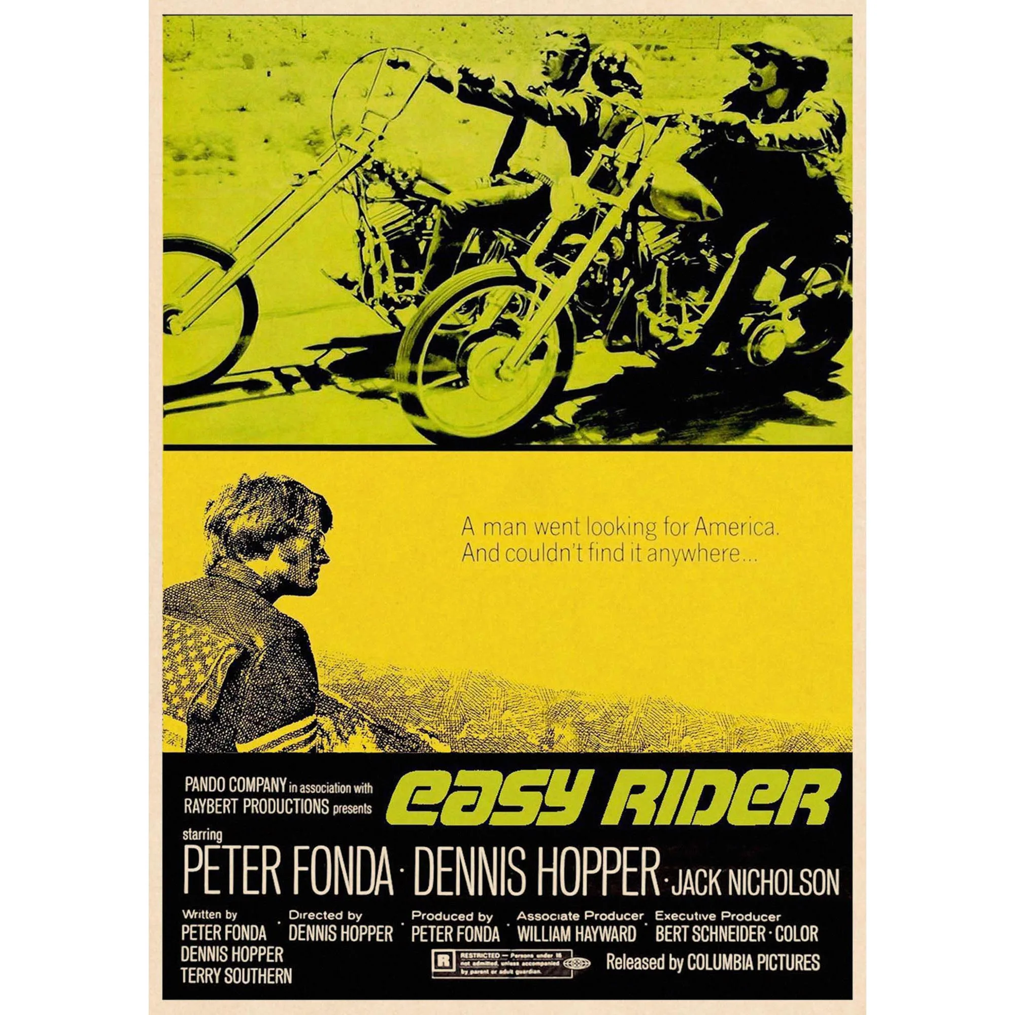 Бургундия Easy Rider домашний интерьер украшения Крафт Фильм плакат рисунок core наклейки на стену 42*30 см - Цвет: Бургундия