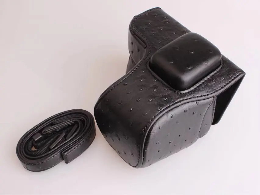 Black Чехол для видеокамеры из искусственной кожи для samsung NX3000 NX3300 чехол для камеры с плечевым ремнем - Цвет: Black