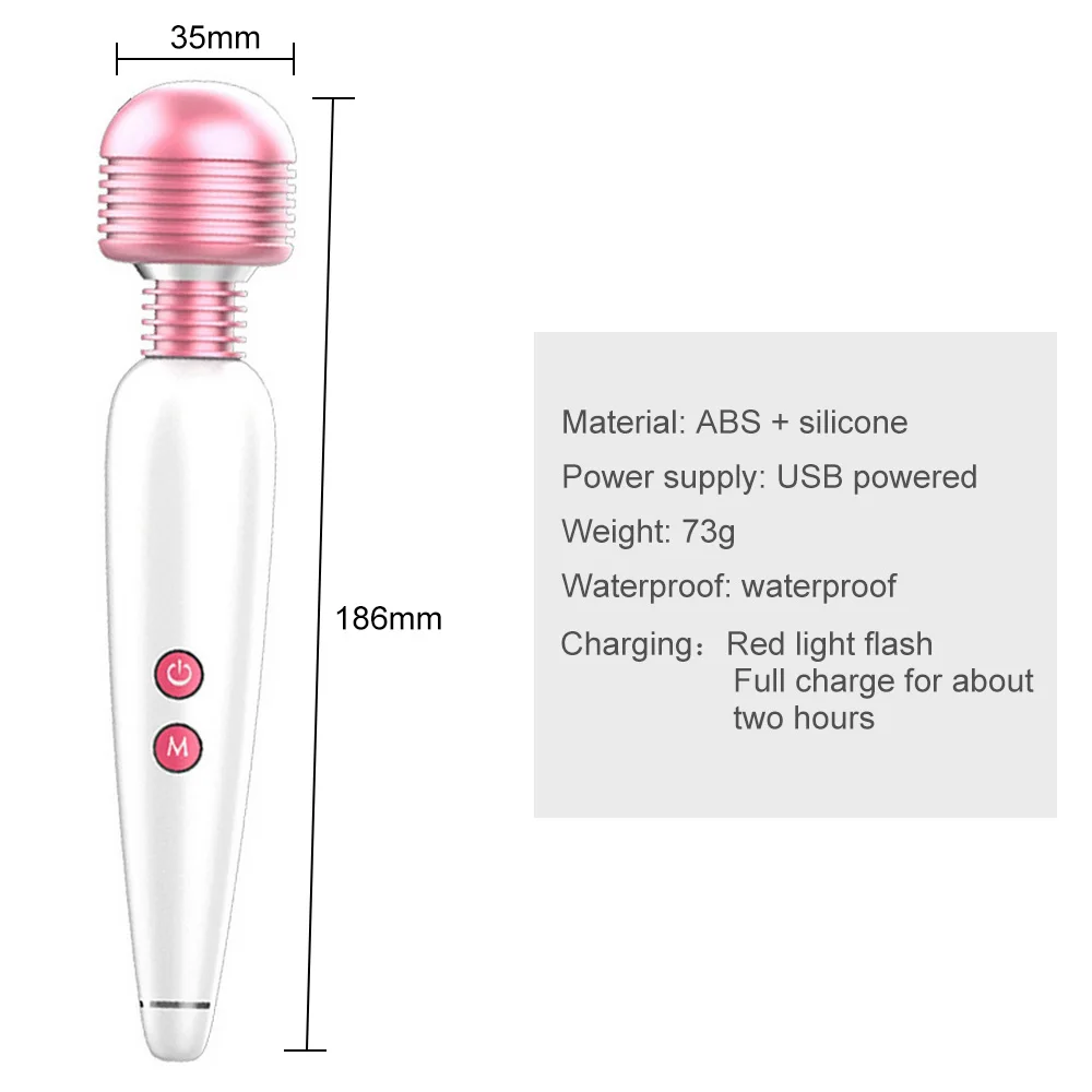 Мощный вибратор Массажная палочка с/без 5 шт. головка USB зарядка массажер