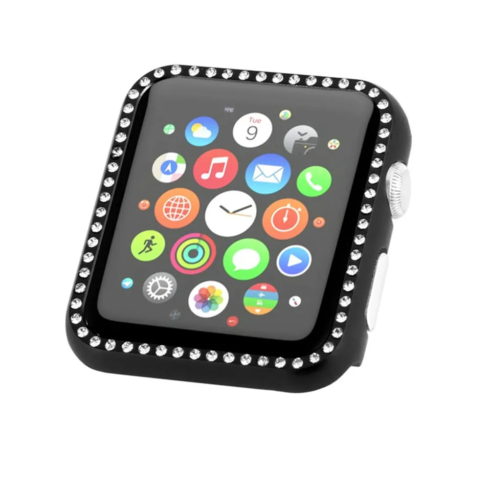 Алмазный чехол для Apple watch, чехол iWatch band 42 мм/38 мм, металлический защитный чехол для часов, бампер, Apple watch 3 2 1, аксессуары