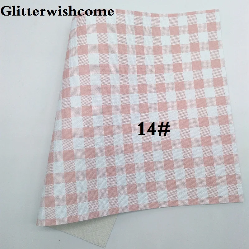 14 Glitterwishcome 21X29 см A4 размер винил для бантов печатные пледы тартан кожа Fabirc искусственная кожа листы для бантов, GM014A - Цвет: 14