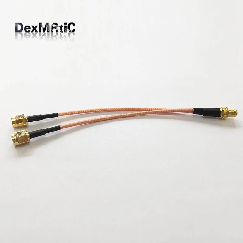 SMA гнездовая гайка для 2X SMA штекер Y Тип сплиттер Combiner косичка кабель RG316 15 см " для Wi-Fi роутера