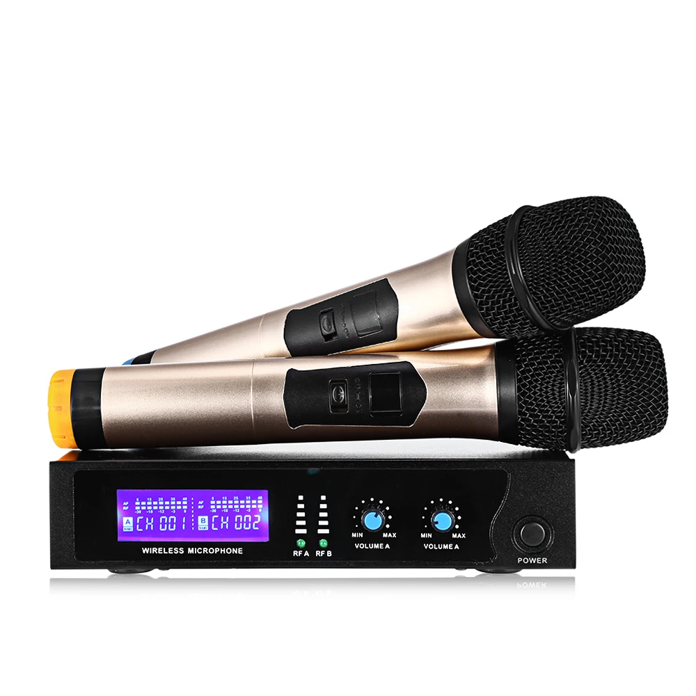 U 102 Беспроводной микрофон караоке речи Главная KTV набор с 2 mic 1 приемник ЕС