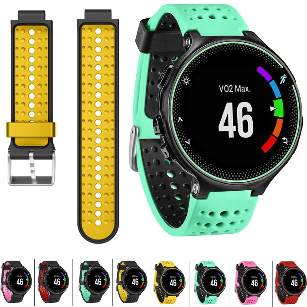 Двухцветный спортивные силиконовые часы ремешок для Garmin Forerunner 230 235 220 620 630 735X Замена дышащий браслет ремешок