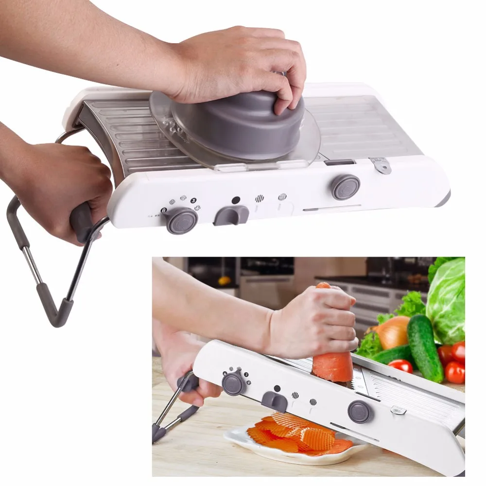 

Mandoline Slicer Vegetable Cutter With Adjustable 4 Kind Thicknesses Stainless Steel Blade Fold Non-skid Feet Vegetable Chopper