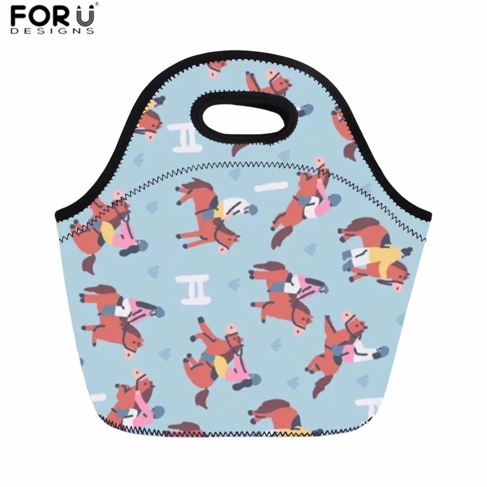 FORUDESIGNS изолированная сумка для ланча с рисунком мультяшной лошади термальный