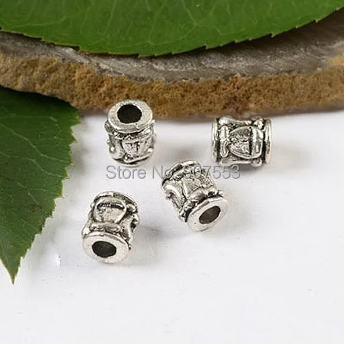 

40Pcs Tibetan silver columninform spacer beads h1675