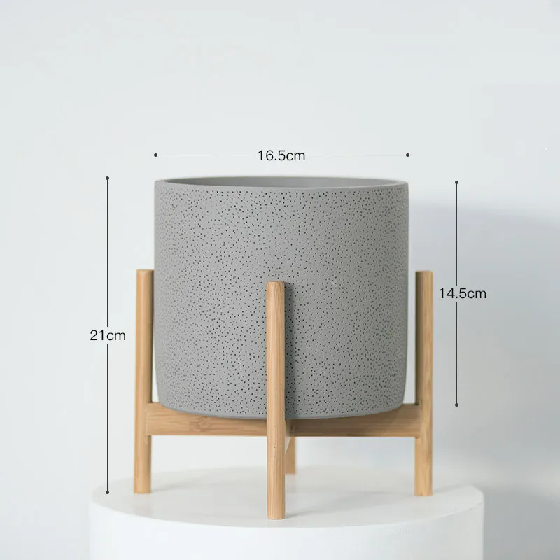 Скандинавский Настольный цветочный горшок из цельного дерева с подставкой
