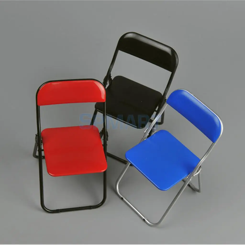MagiDeal Folding Chair for 1/6 12'' Soldiers Action Figure Dolls Acc Dollhouse Garden Furniture Decor Model Toy 3Colors |