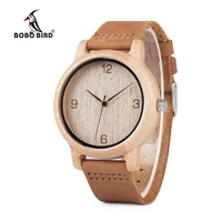 bobo bird relogio masculino antique bamboo watches men and women with leather strap wood wristwatch top brand drop shipping