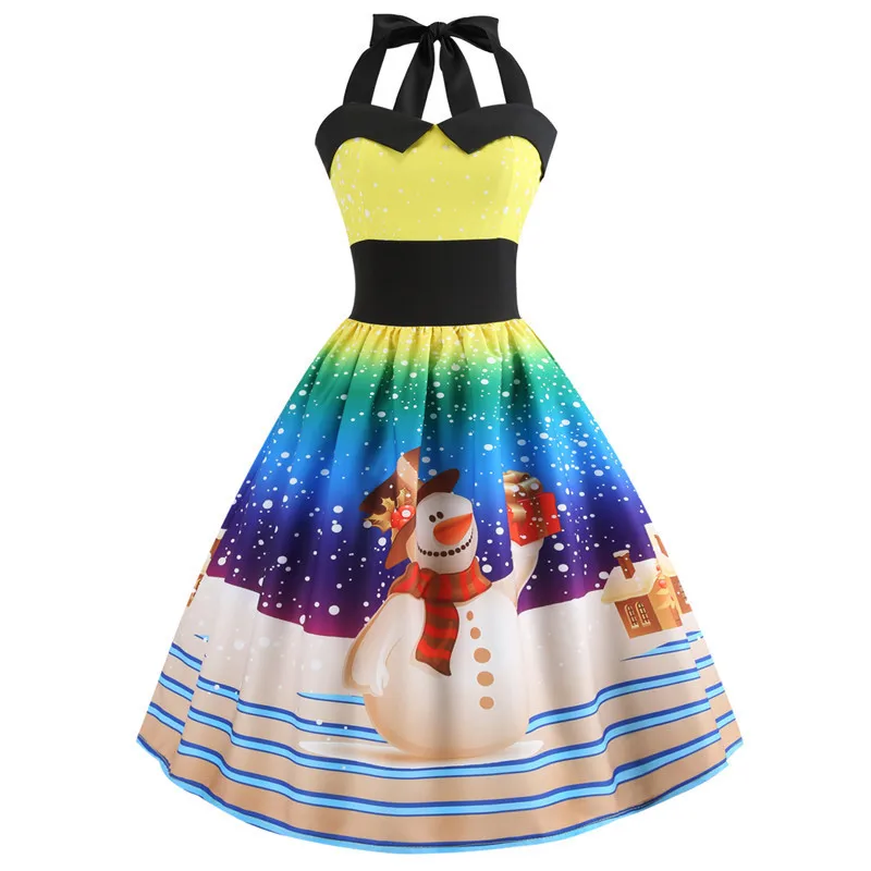 Summer Dress 2019 Plus Size Xxl Halter Vintage 50s 60s Retro Floral Tunic Skater Strawberry Print Christmas Party 45 | Женская одежда