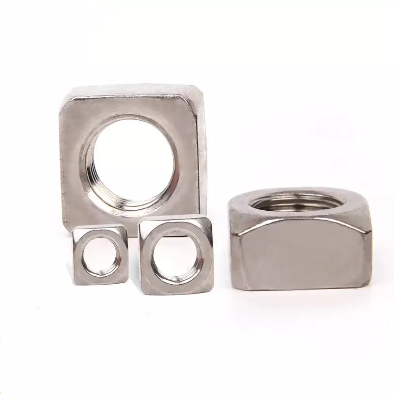 

50pcs/lot DIN557 GB39 M3 M4 M5 M6 M8 304 Stainless Steel Square Nuts
