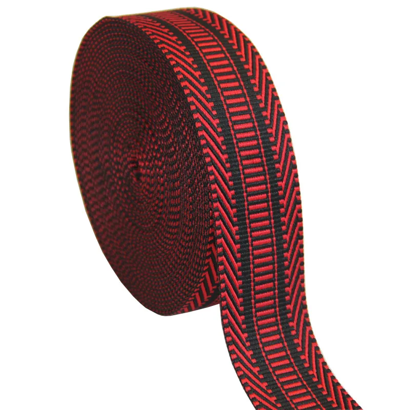 

High Quality New Arrival Polyester Cotton Webbing Strap For Bag 50MM 2 Inch Red/Black Color 1.7MM Thickness