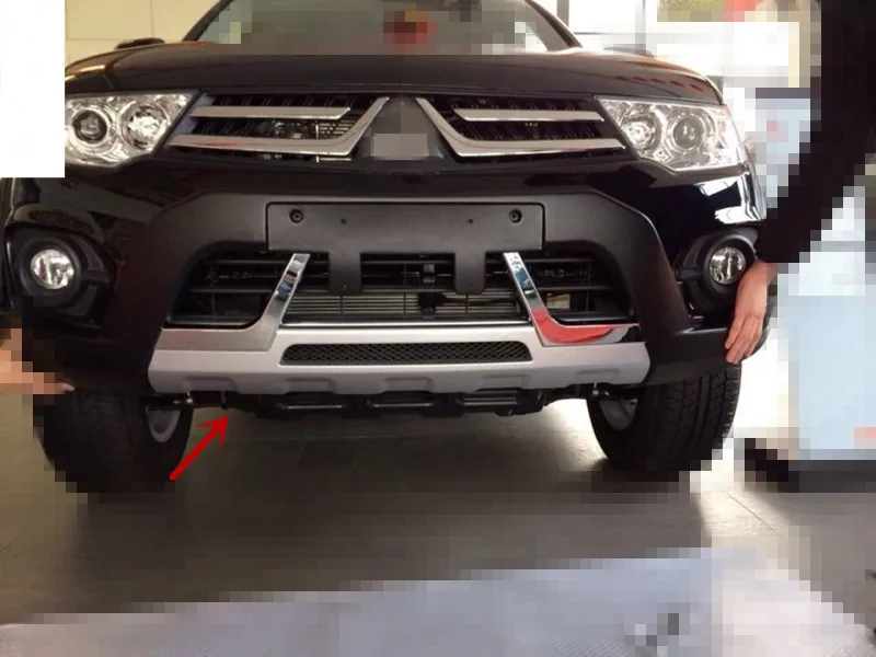Автомобильные чехлы ABS Хром Передний+ задний бампер Накладка подходит для 2013- Mitsubishi pajero спортивный автомобиль Стайлинг