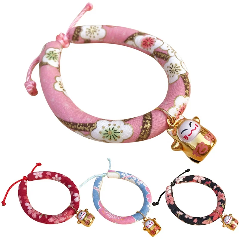

2018 New Fashion Handmade Adjustable Dog Cat Collar Printed Soft Tie Collar With Bell for Pet Puppy Kitty Cat Accessories
