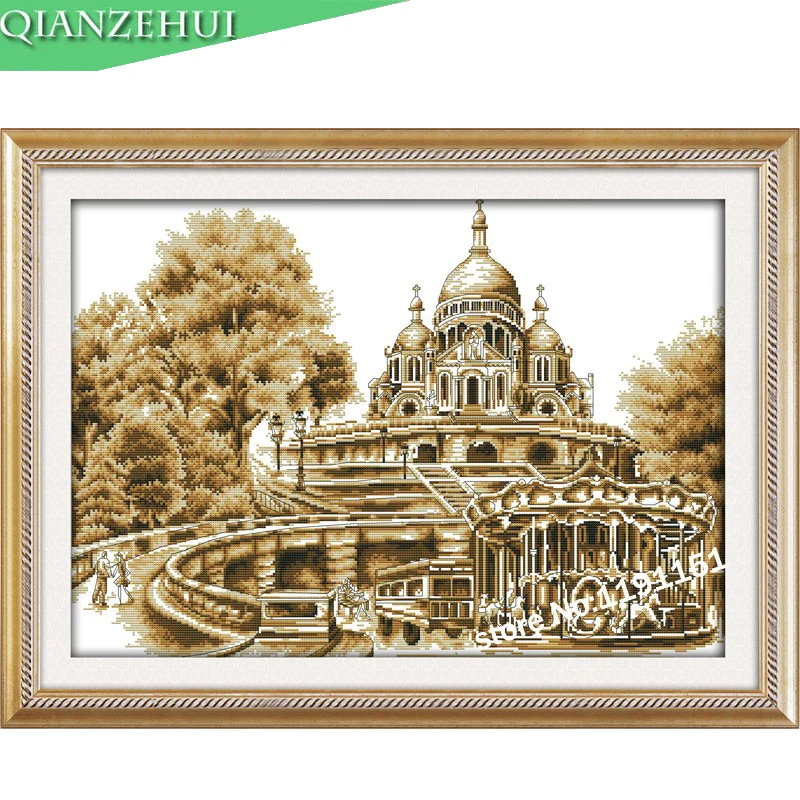 QIANZEHUI Рукоделие сделай сам Европейский замок вышивка крестиком наборы для