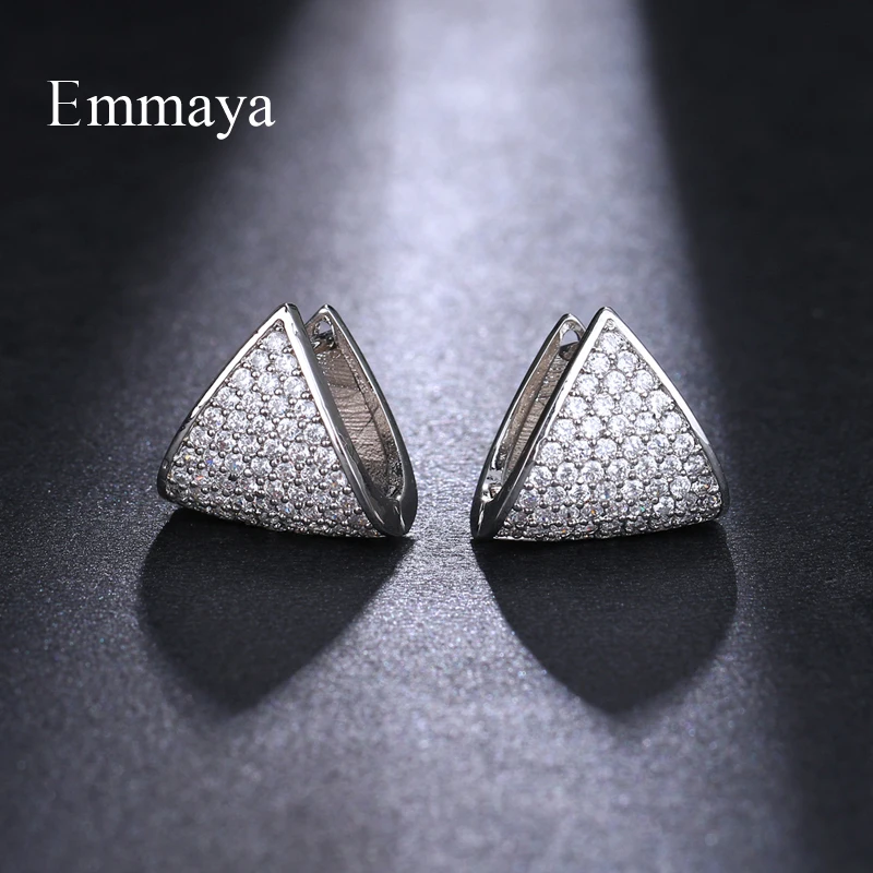 Серьги Emmaya с цирконием женские уникальные ювелирные украшения в геометрическом