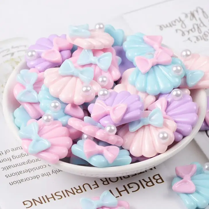 Кавайная раковина с жемчугом плоская задняя часть кабошон украшения сделай сам