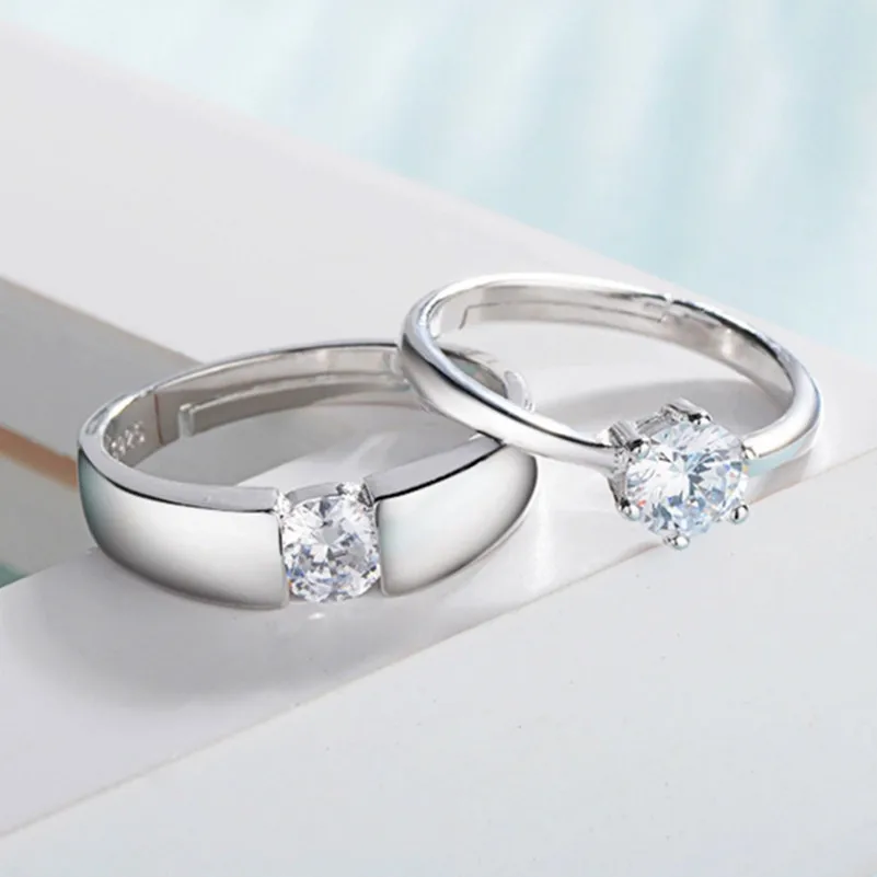 2 шт обручальные ювелирные изделия кольцо со стразами для мужчин и женщин