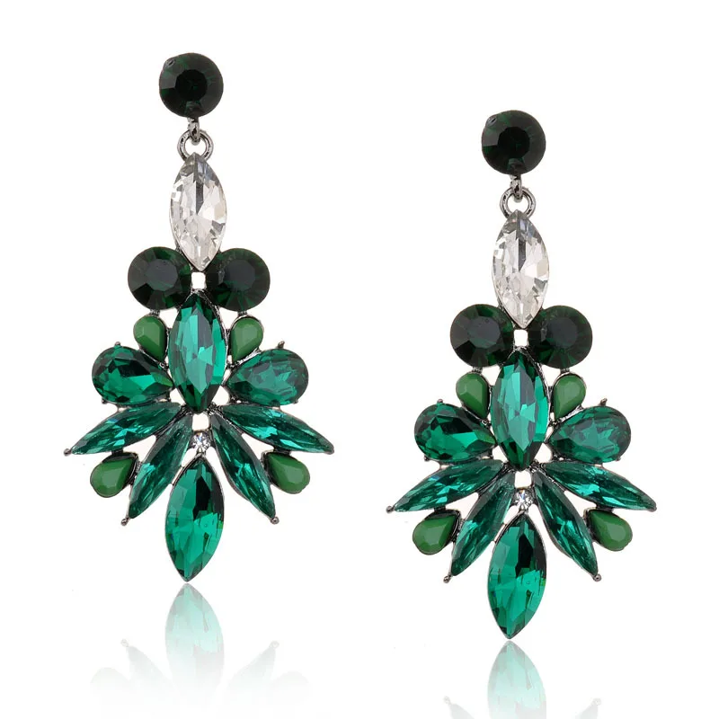 Лидер продаж в богемном стиле большой горный хрусталь украшения Серьги-гвоздики