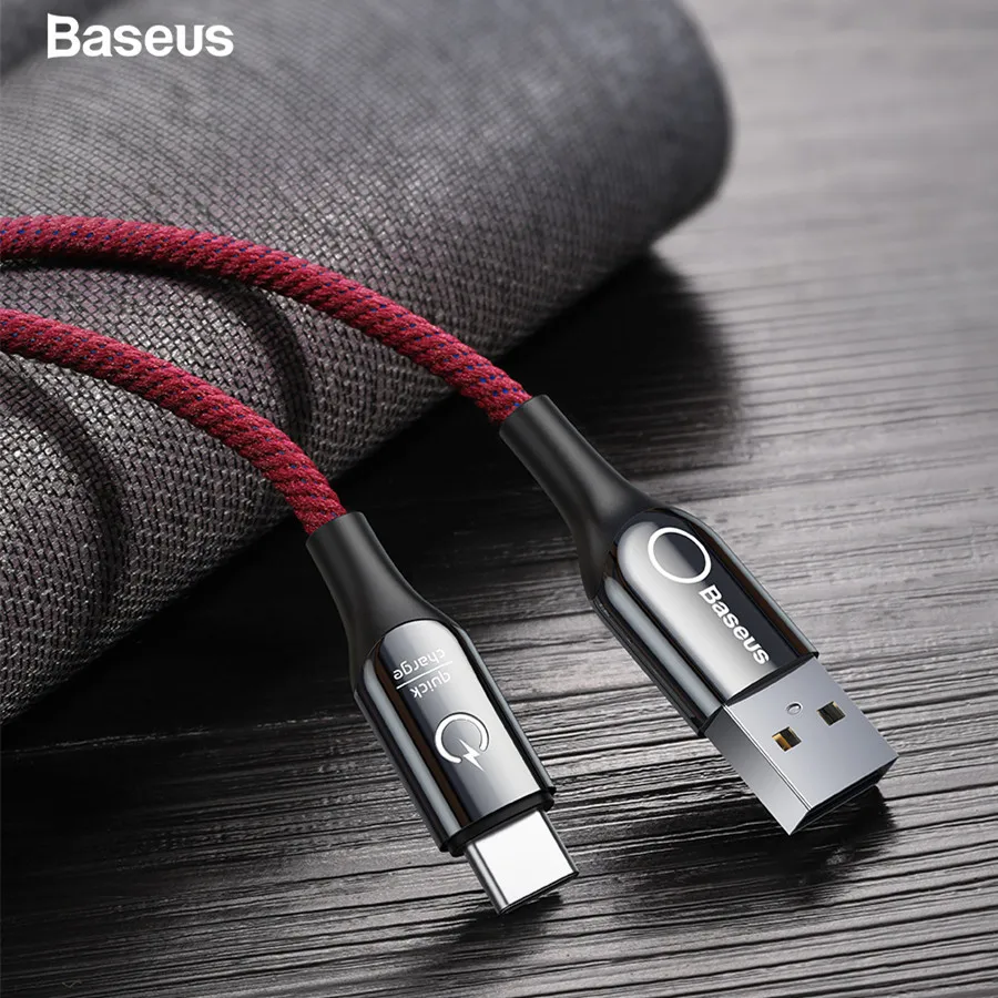 Кабель Baseus USB Type C с поддержкой быстрой зарядки 3 А для телефонов samsung galaxy note 9 s9 one plus