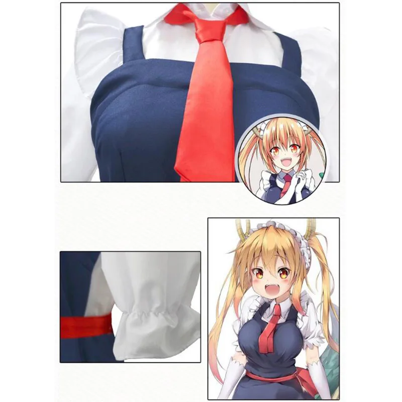 COSHER Miss Kobayashi's Dragon Maid Kobayashi Tohru аниме костюмы для косплея Сан-Чи вечерние на