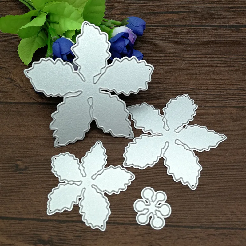 4 шт./компл. Скрапбукинг с цветами и листьями DIY Металлические Стальные режущие