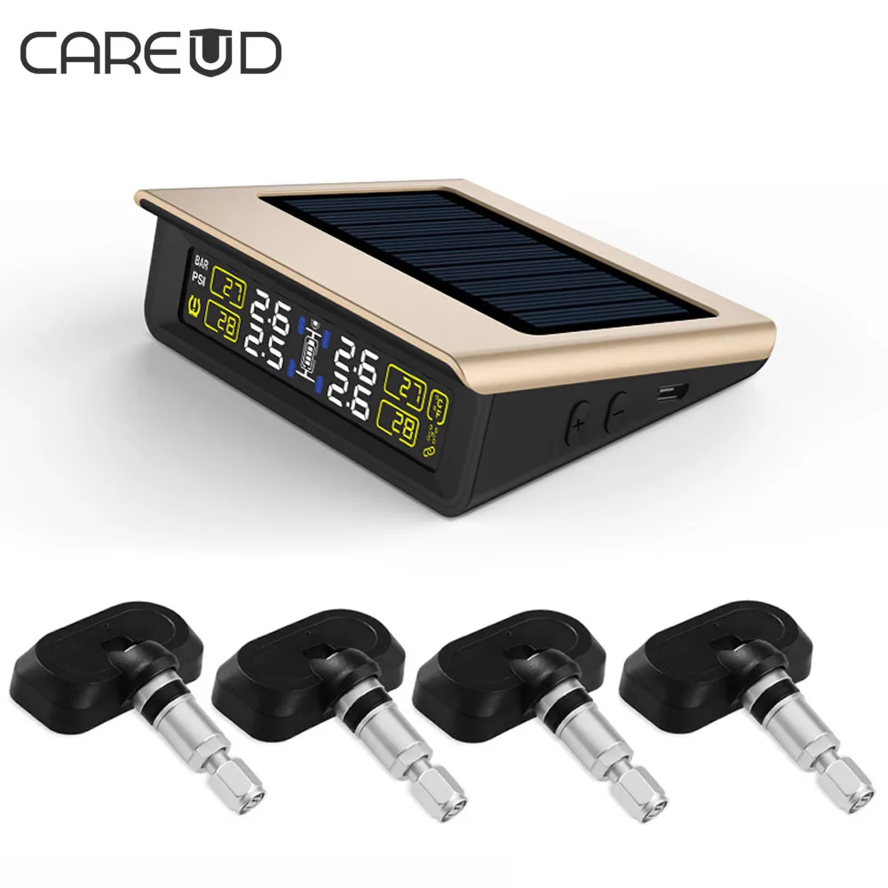 CAREUD T86 Солнечная энергия автомобиля TPMS давление в шинах режиме реального времени