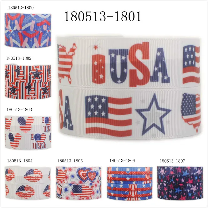 10yards - different size -American stars ribbon -Independent Day/Patriotic/American flags printed grosgrain ribbon/satin | Дом и сад
