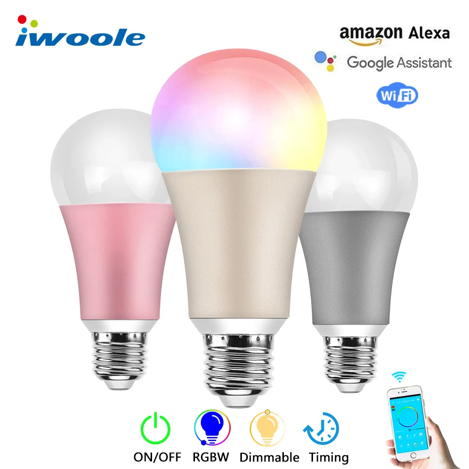 IWOOLE Smart освещение затемнения светодио дный лампочки E27 7 Вт wifi таймера