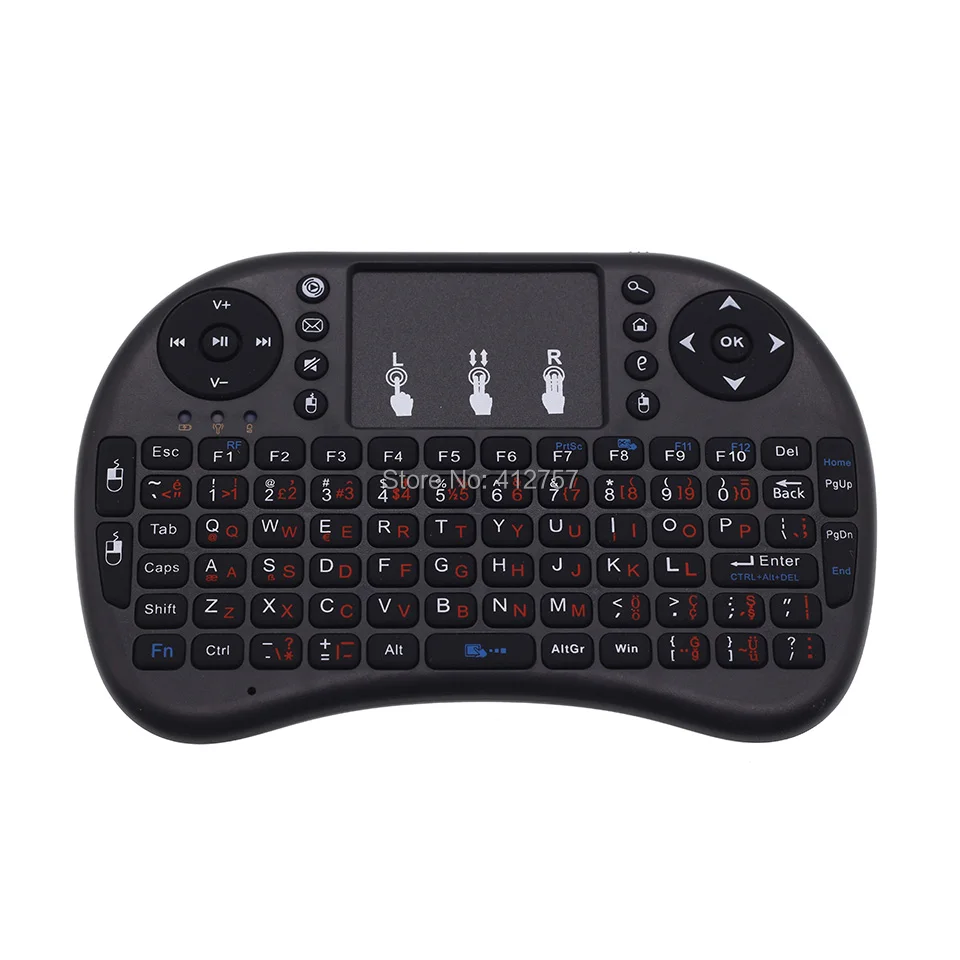 [100pcs] i8 Deutsch German Keyboard 2.4G Mini Wireless Keyboard Air Mouse with Touchpad for Android TV Box, Mini PC, Projectors