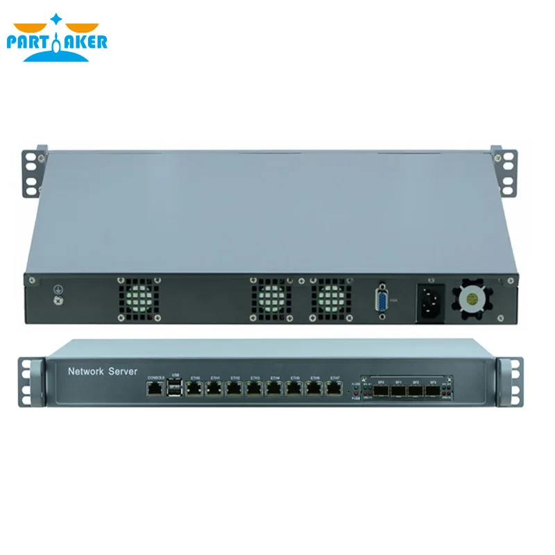Сетевой сервер безопасности 1U брандмауэр ПК с 8 портами Gigabit lan 4 SPF i5 4430 3 2 ГГц Гб