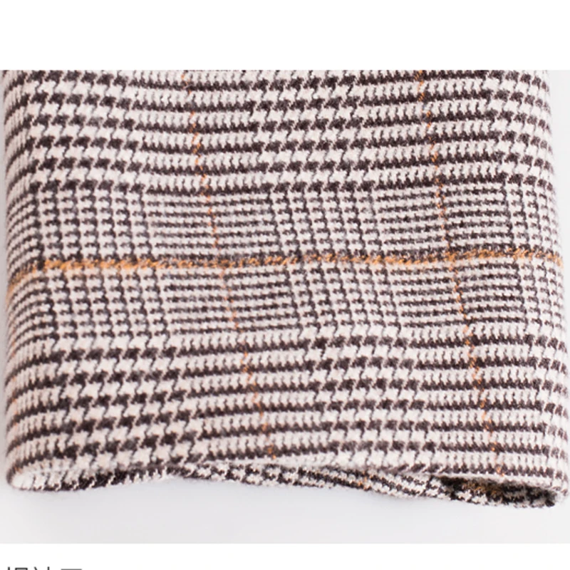 Осеннее пальто для женщин 2018 Модное Новое клетчатое короткое двубортное