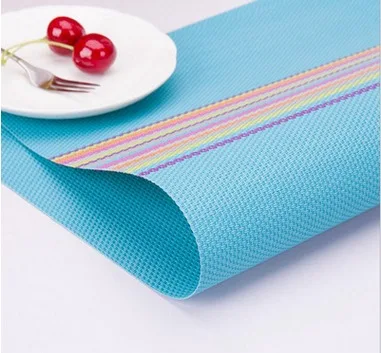 4 Pcs/lot Stripe Placemat fashion pvc dining table mat disc pads bowl pad coasters waterproof cloth slip-resistant | Дом и сад