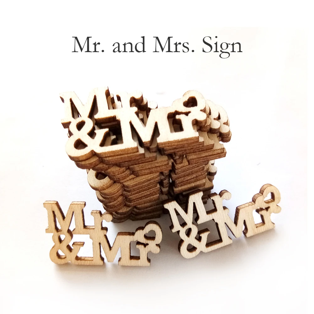 20 шт./компл. деревянные Свадебные знаки MR &amp MRS свадебные украшения для стола