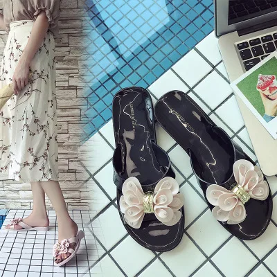 Летние дамские слипперы сандалии Вьетнамки в богемном стиле с цветочным узором