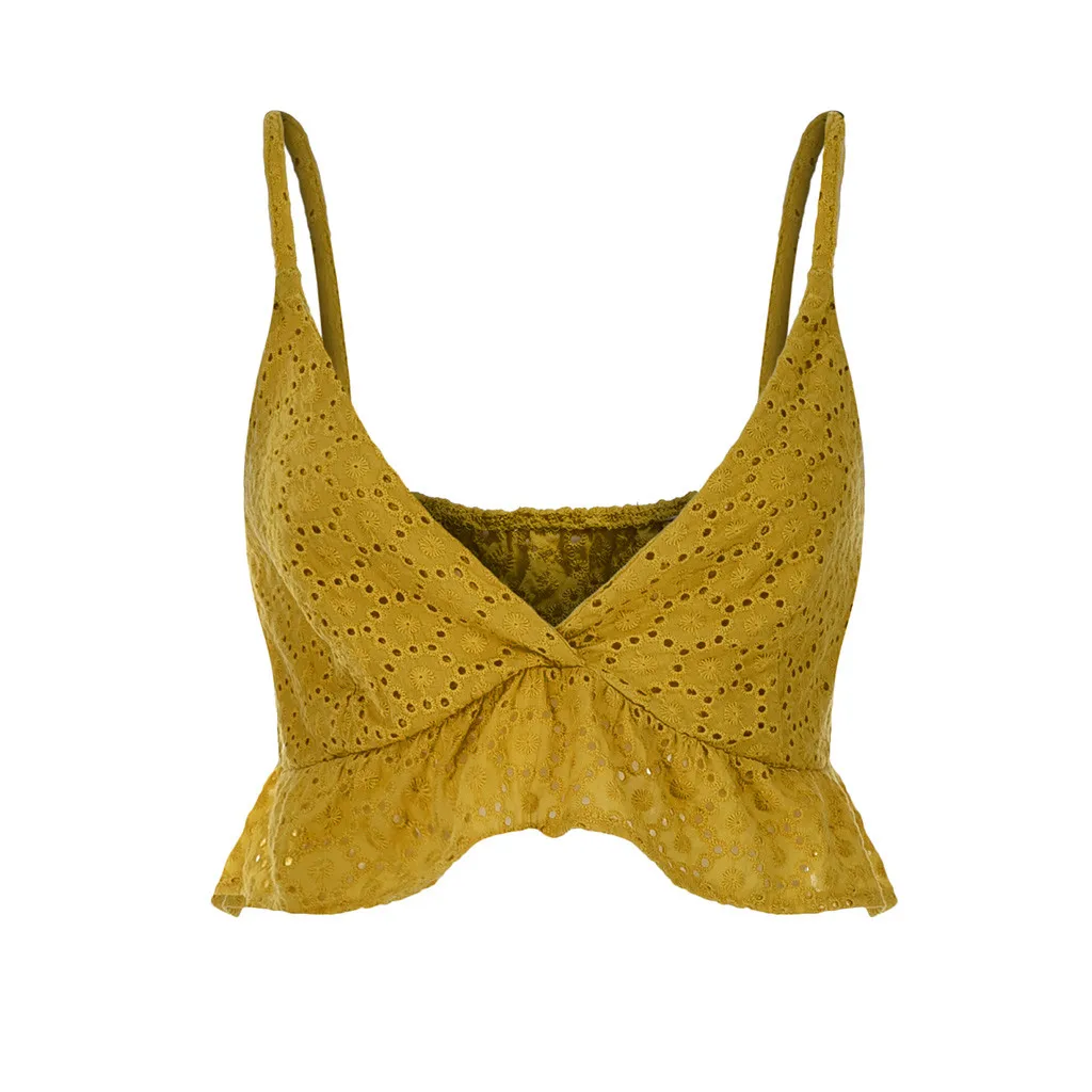 Summer Sexy CropTops For Women's Fashion Summer V-neck Dot Wild Nightclub Wind Holiday Small Sling tank Tops Vest