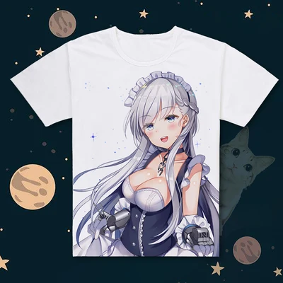 Горячая игра Azur Лэйн cos HMS Белфаст юбка футболка с короткими рукавами крутые футболки летние топы - Цвет: 06