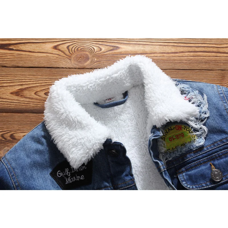Winter Jackets Men Letters Print Bomber Jacket Male Cow boy Fur Collar Jeans Coat Outer Wear Casaco Masculino Plus Size M-3XL | Мужская