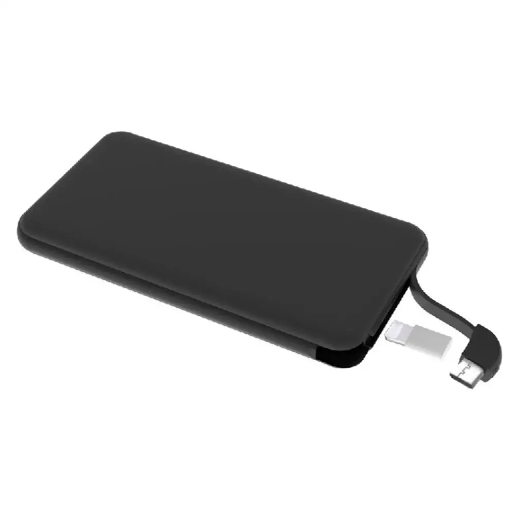 5000 мАч usb type C Внешняя батарея универсальное Ультра тонкое портативное зарядное устройство в виде фонарика портативное зарядное устройство для смартфонов встроенный микро кабель