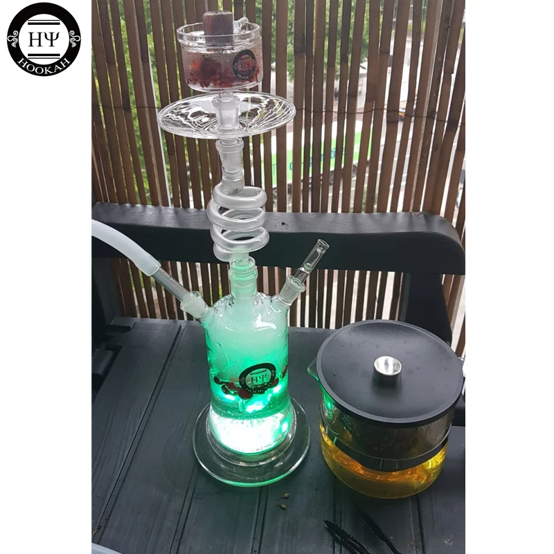 1 шт. 14 мм диаметр led Спираль Стекло chicha twirl часть подключения кальяна стекло пружина наргиле адаптер стекло кальяна курительная катушка