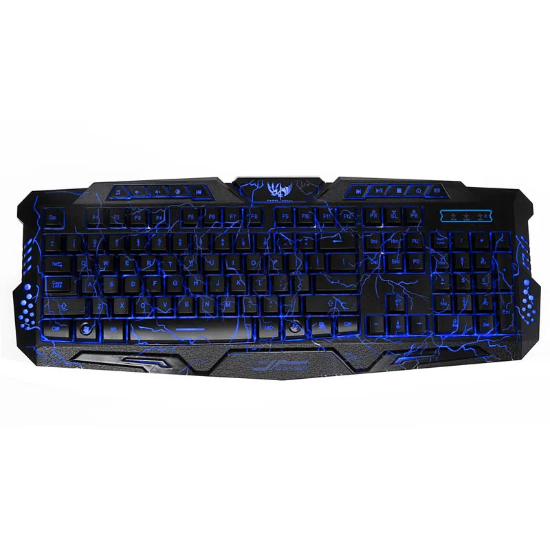 Игровая клавиатура мышь комбо с подсветкой светодиодный+ красочная игровая мышь свет 7 кнопок для настольного ноутбука JFlyer