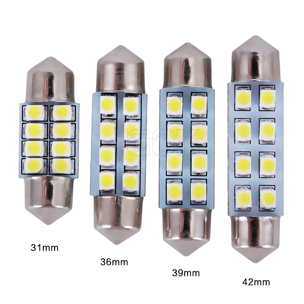 500 шт./лот C5W 31 мм/36 мм/39 мм/41 мм гирлянда 8SMD автомобильный внутренний светодиод c5w