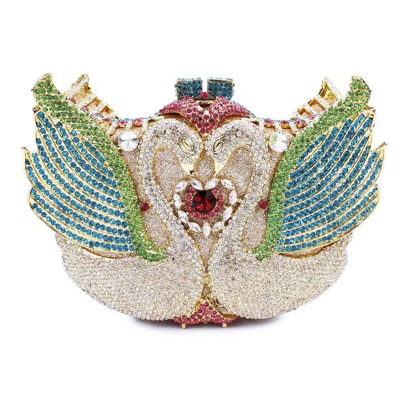 

Diamond Crystal Swan Mini Evening Party Bag Women Day Clutches Ladies Chain Fresh Clutches Purses and Handbag (88141A-G2)