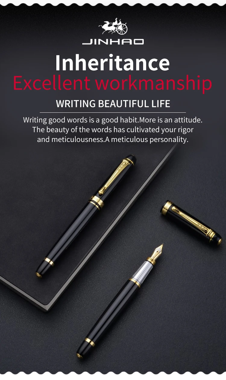 Авторучка Baoer Роскошная ручка с черными чернилами BAOER Перьевая ручка Luxury Black Ink Pen Долма Калем Caneta Tinteiro Pena Plumas Estilográficas Encre