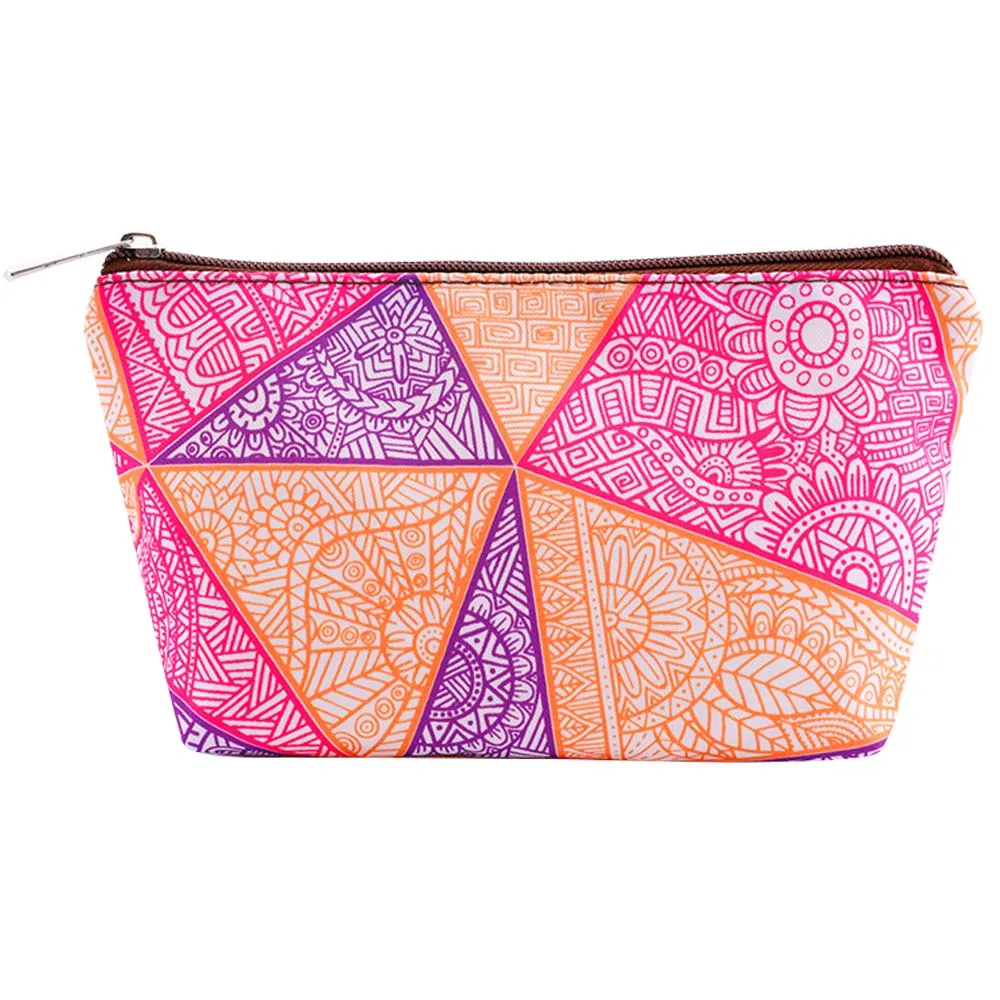 Pink 1 GABWE милый ацтекский макияж сумки с разноцветным узором Мандала косметический чехол для путешествий женский Органайзер Хранение туалетных принадлежностей сумка - Цвет: Pink 1