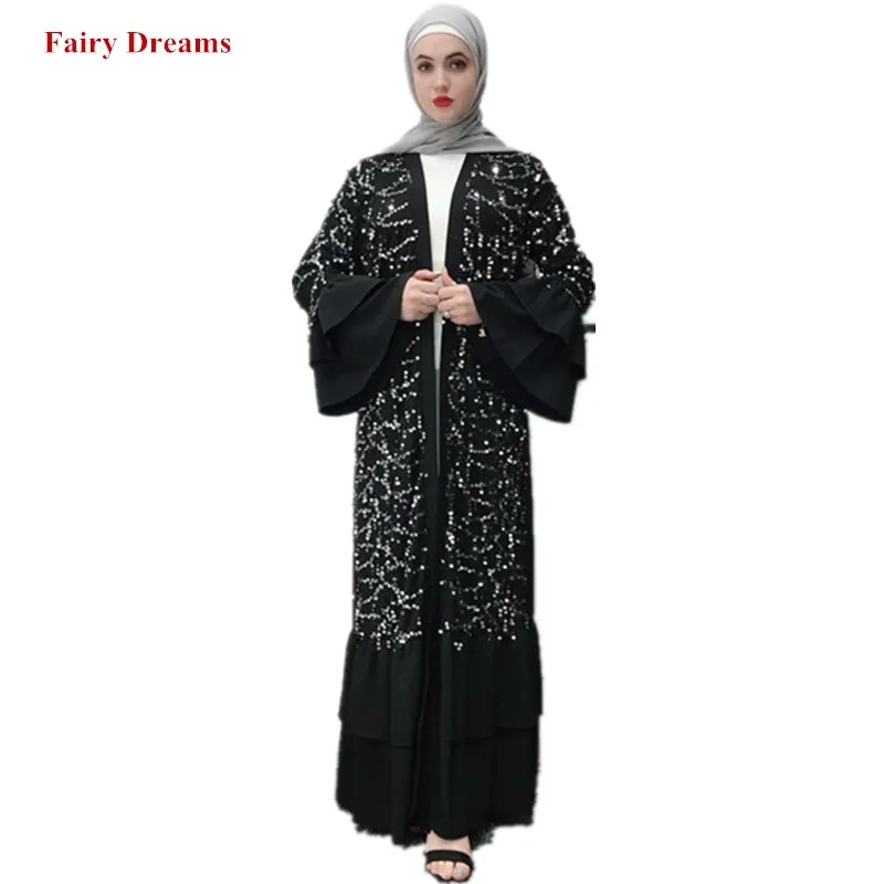 Абайя Черная Женская Дубаи Турецкая Турция Бангладеш пальто болеро