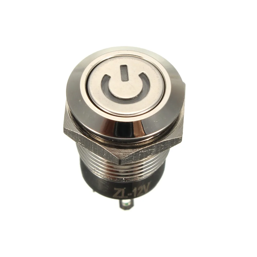 12V 2A 9.5mm Waterproof LED Metal Cap Power Momentary Push Button Switch Car DIY Modified | Инструменты