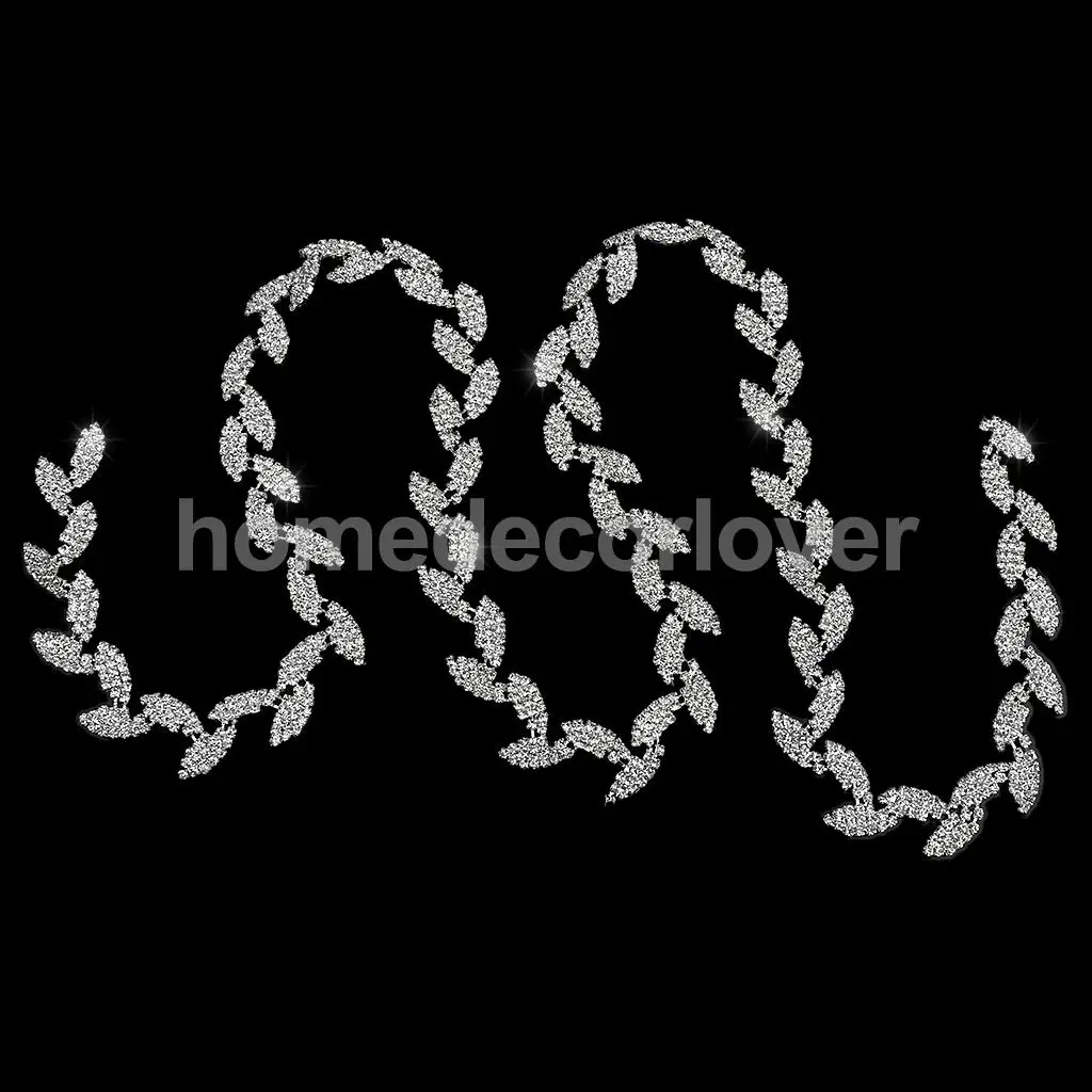 1 ярд Стразы в форме листа цепочка швейная отделка ремесло Декор серебро | Дом и